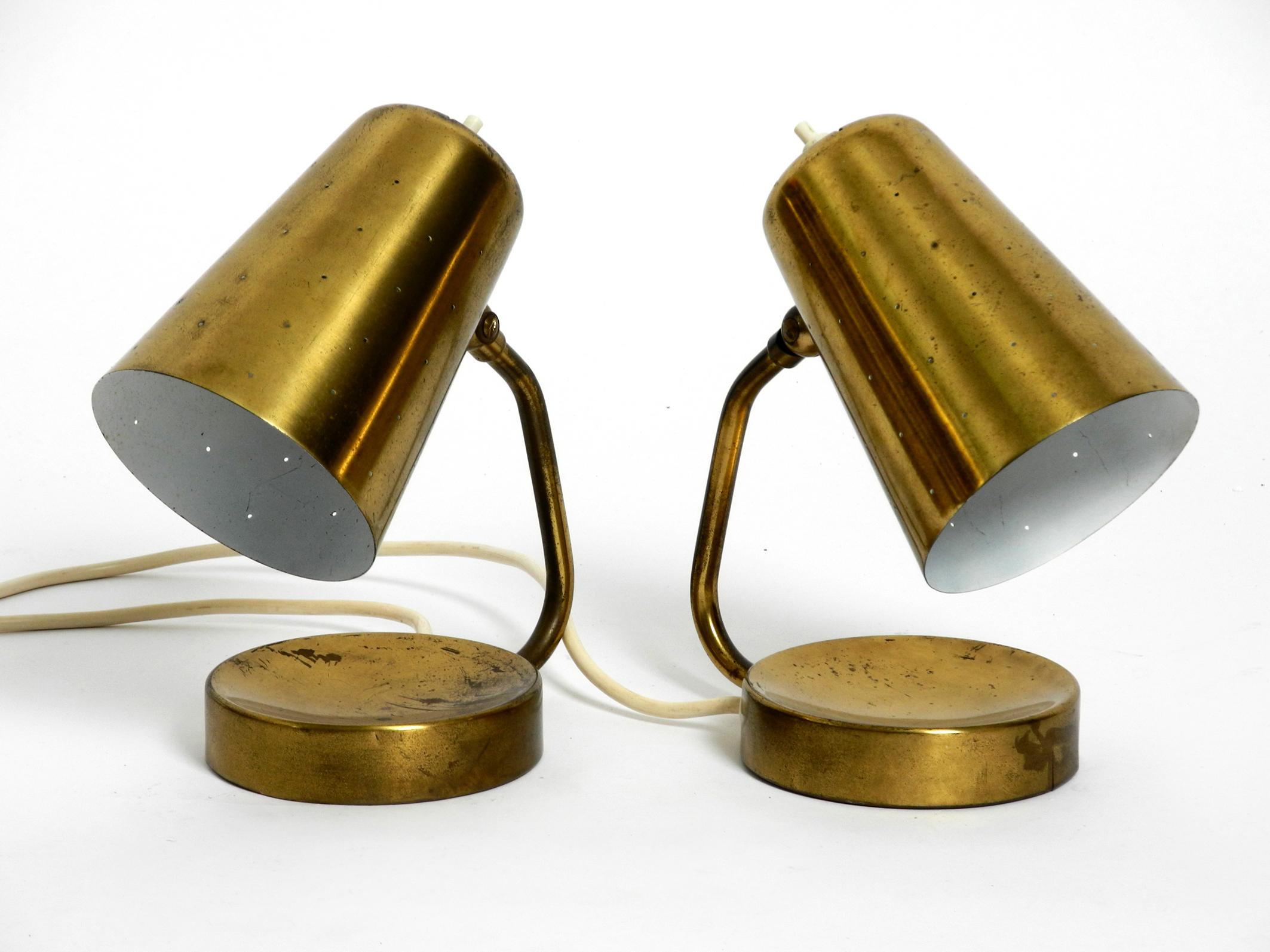 Pair of Beautiful Rare Large Midcentury Brass Table Lamps 1
