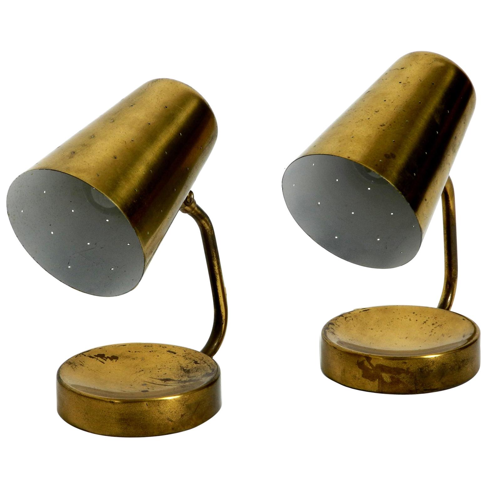 Pair of Beautiful Rare Large Midcentury Brass Table Lamps