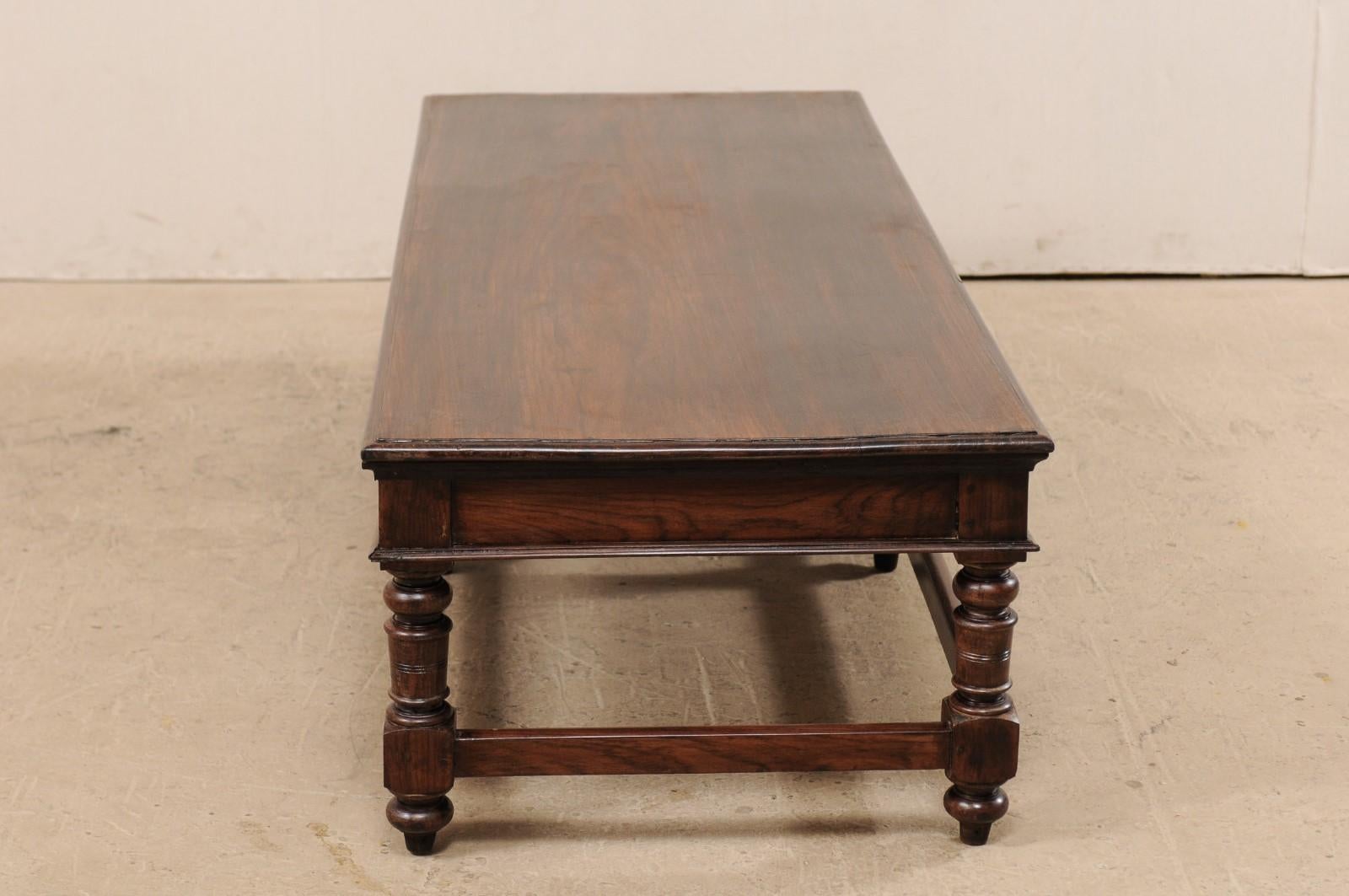 A Beautiful Pair of 6 Ft. Rosewood Coffee Tables (or Benches) from Kerala, India 1