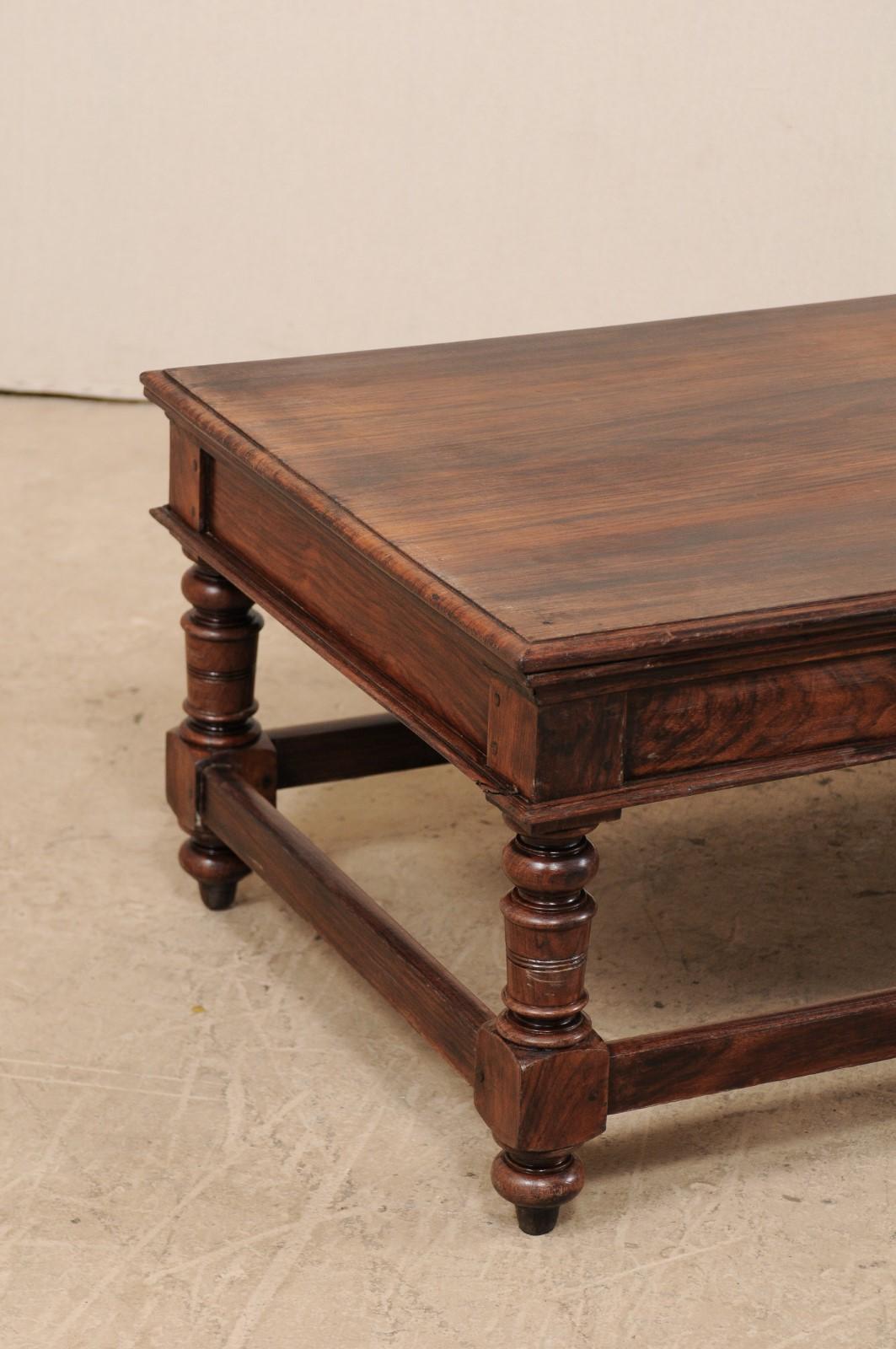A Beautiful Pair of 6 Ft. Rosewood Coffee Tables (or Benches) from Kerala, India 2