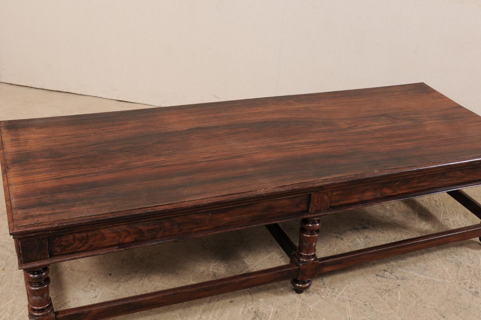 Indian A Beautiful Pair of 6 Ft. Rosewood Coffee Tables (or Benches) from Kerala, India