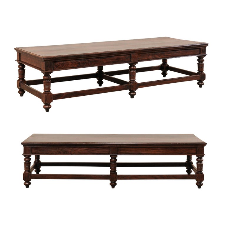 Pair Of Beautiful Rosewood Coffee Tables Or Benches From Kerala