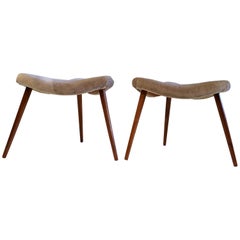 Pair of Beautiful Three-Legged Danish Stools, 1950s