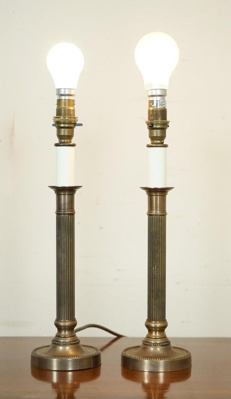 British Pair of Beautiful Victorian Style Brass Table Lamps
