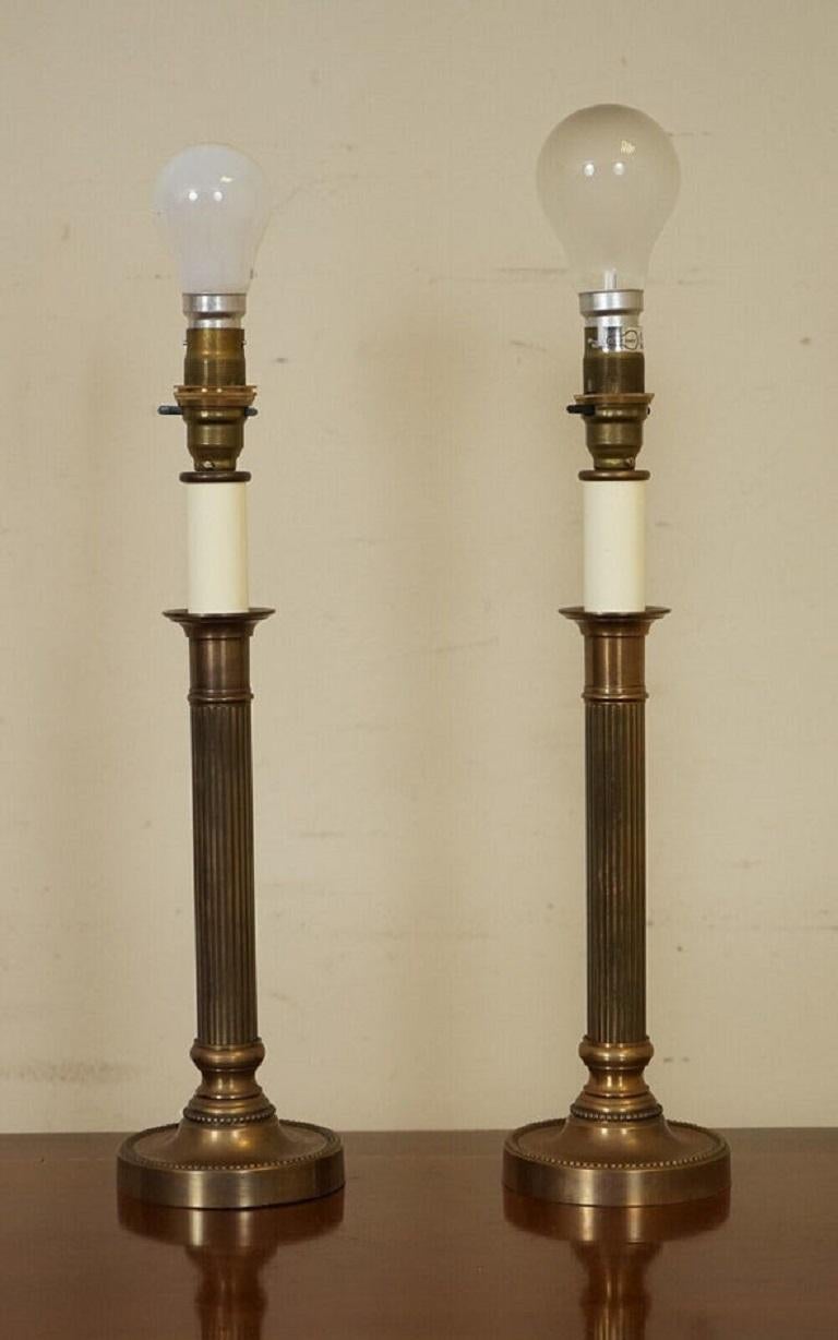 Hand-Crafted Pair of Beautiful Victorian Style Brass Table Lamps
