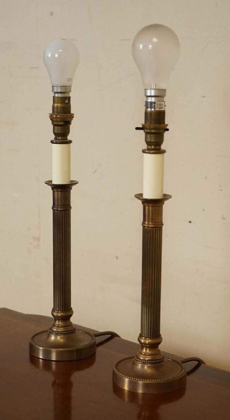 20th Century Pair of Beautiful Victorian Style Brass Table Lamps
