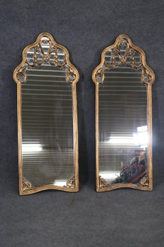 Pair of Beautiful Vintage French Directoire Gilded Wall Mirrors