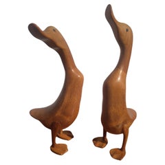 Pair of Beautifully Carved Ducks by Dcuk