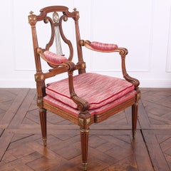 Pair of Beautifully Detailed 'Lyre Back' Armchairs