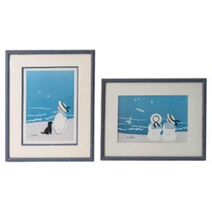 Pair of Beautifully Framed Reproductions Featuring 20th-Century Children.