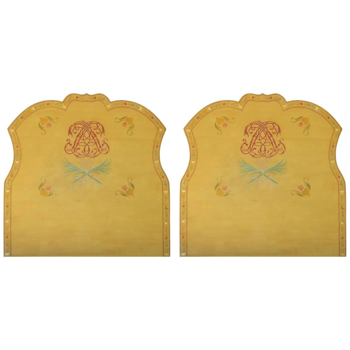 Pair of Bed Headboards by Lepetz Trompe L
oeil, 20th Century priced individually For Sale