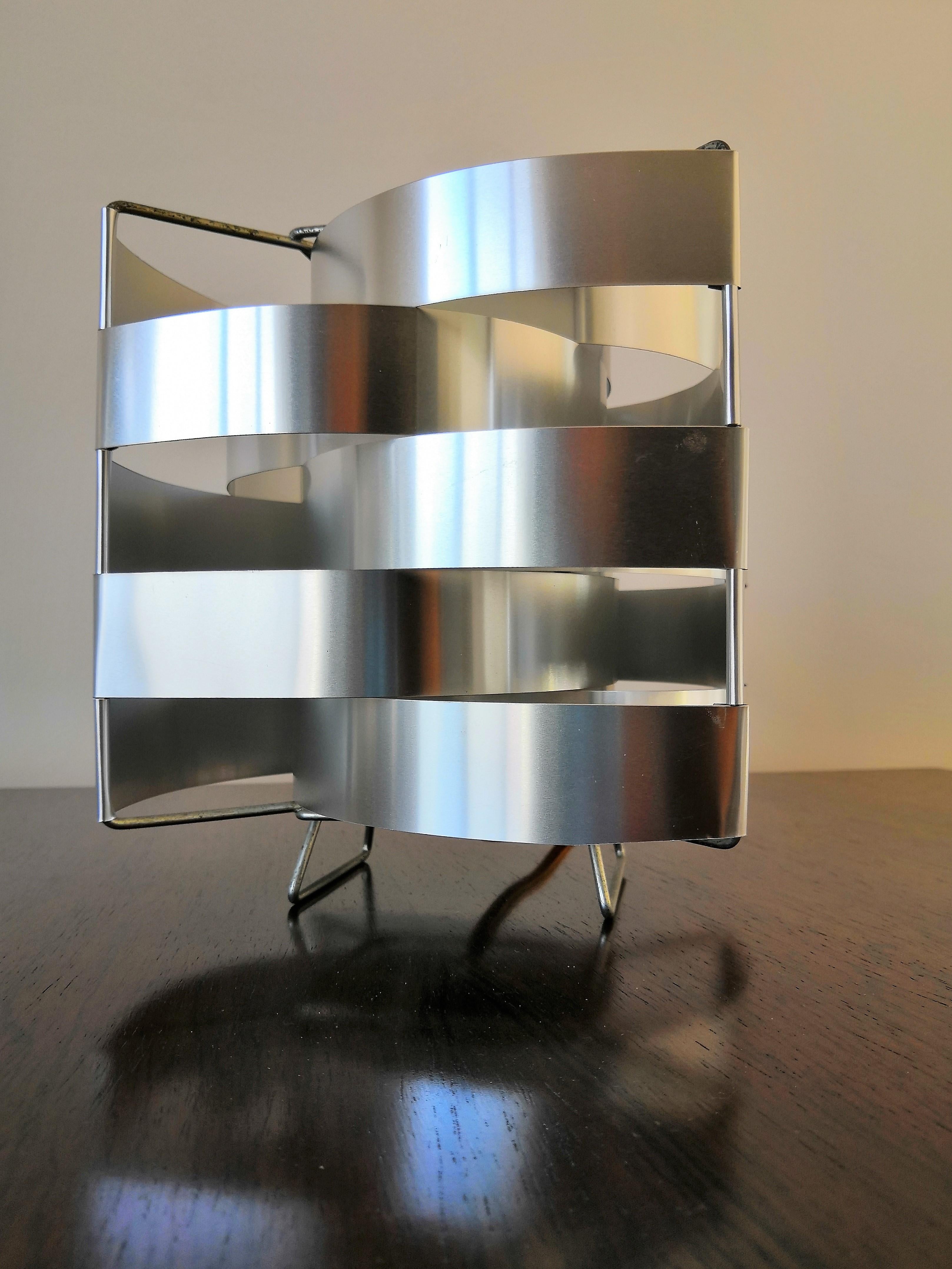 Steel Pair of Bed Side Table Lamps by Max Sauze, France, 1970s For Sale