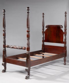 Pair Beds Tester 19c American Colonial-Style Mahogany Douglas Fairbanks Pickfair