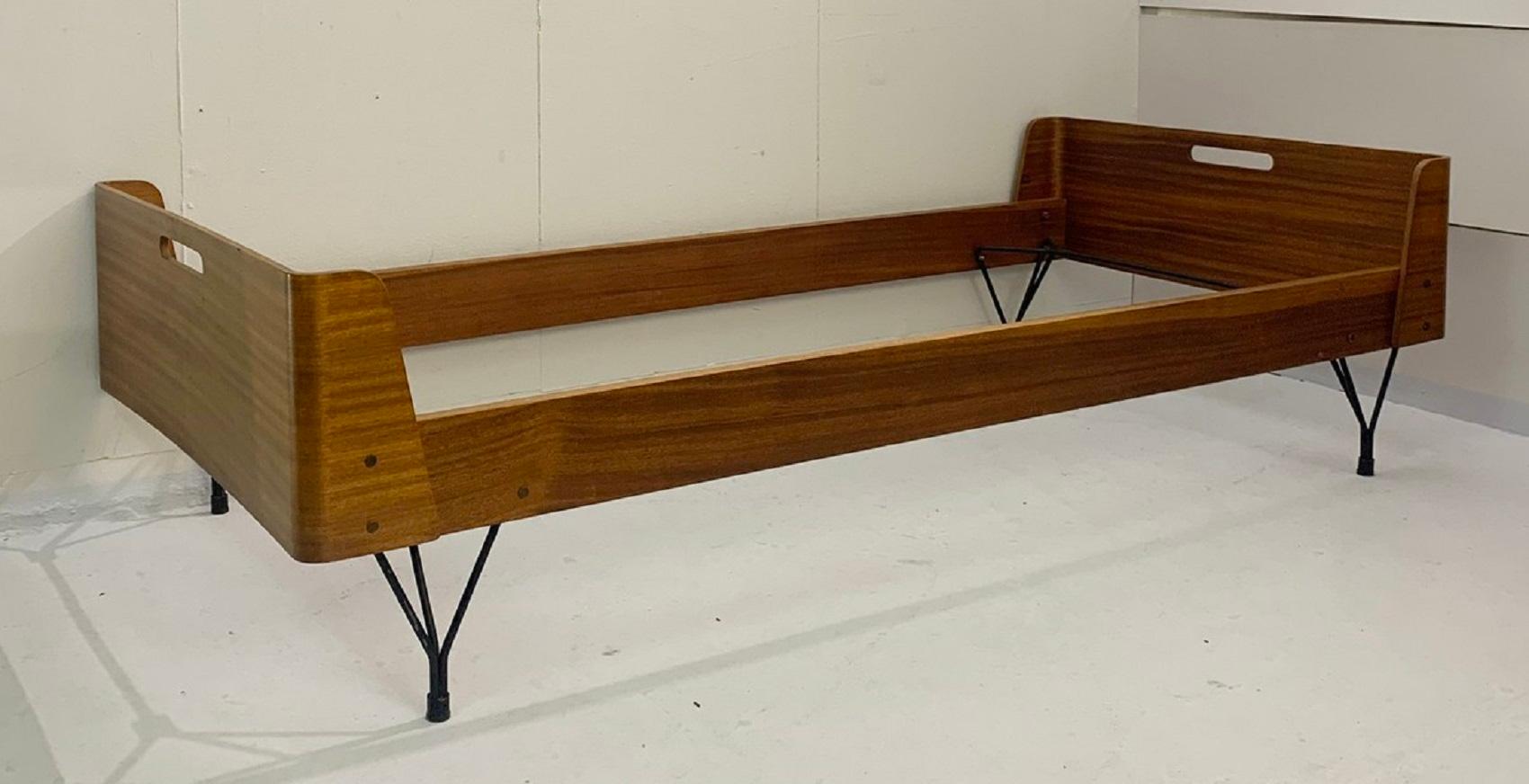 Wood Pair of Beds by Rima and Designed by Gaston Rinaldi, Italy, 1950s