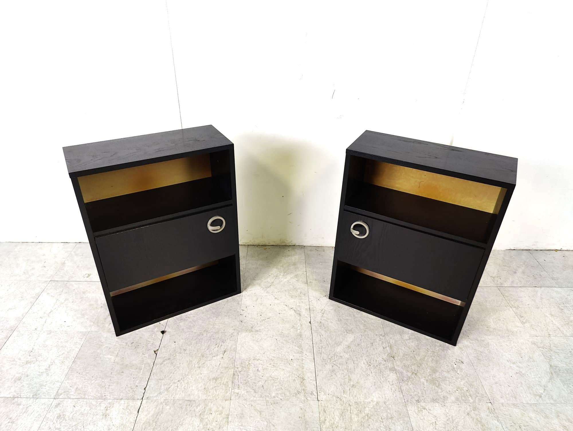 Mid-Century Modern Pair of bedside cabinets, 1970s For Sale