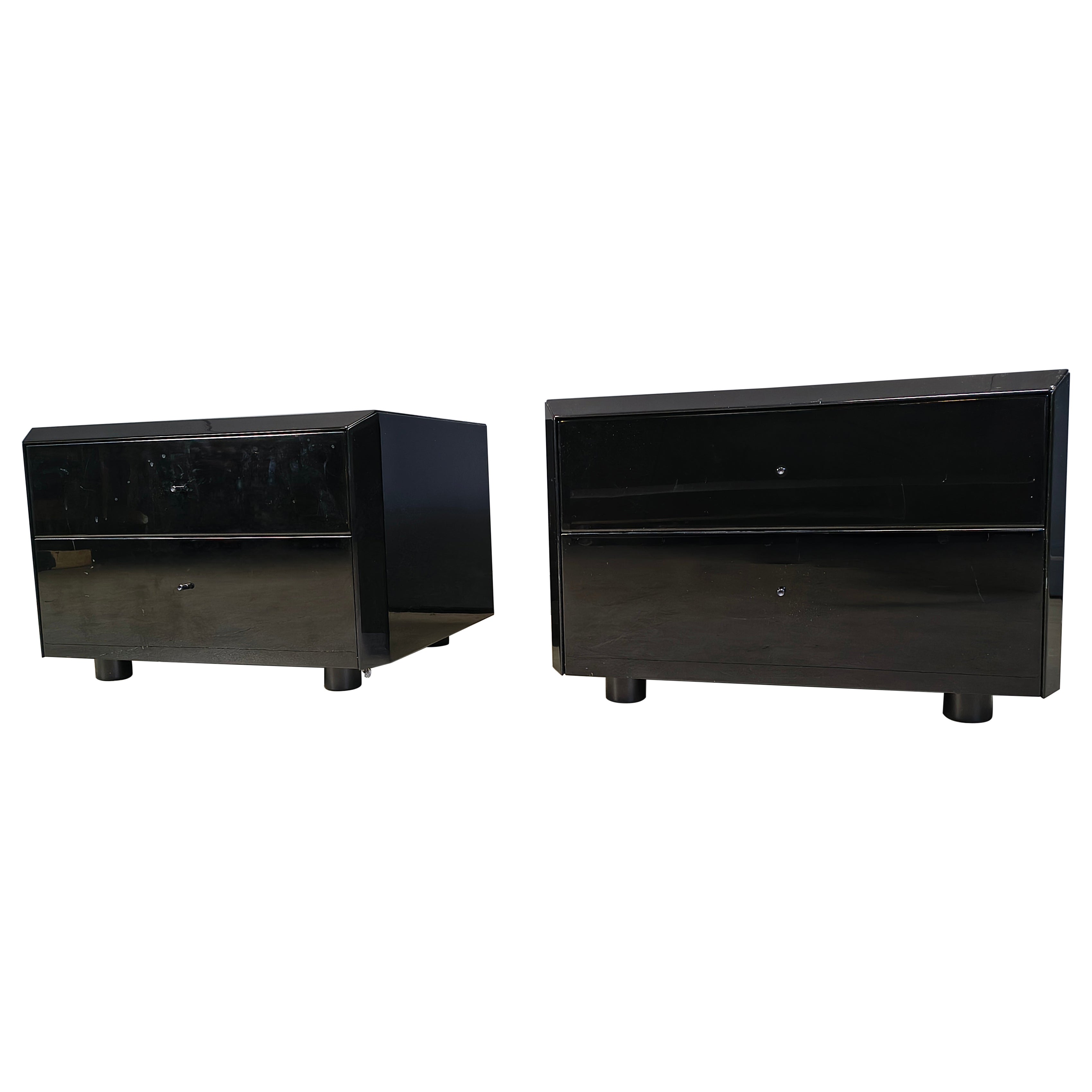 Pair of bedside cabinets by Interluke, 1970s