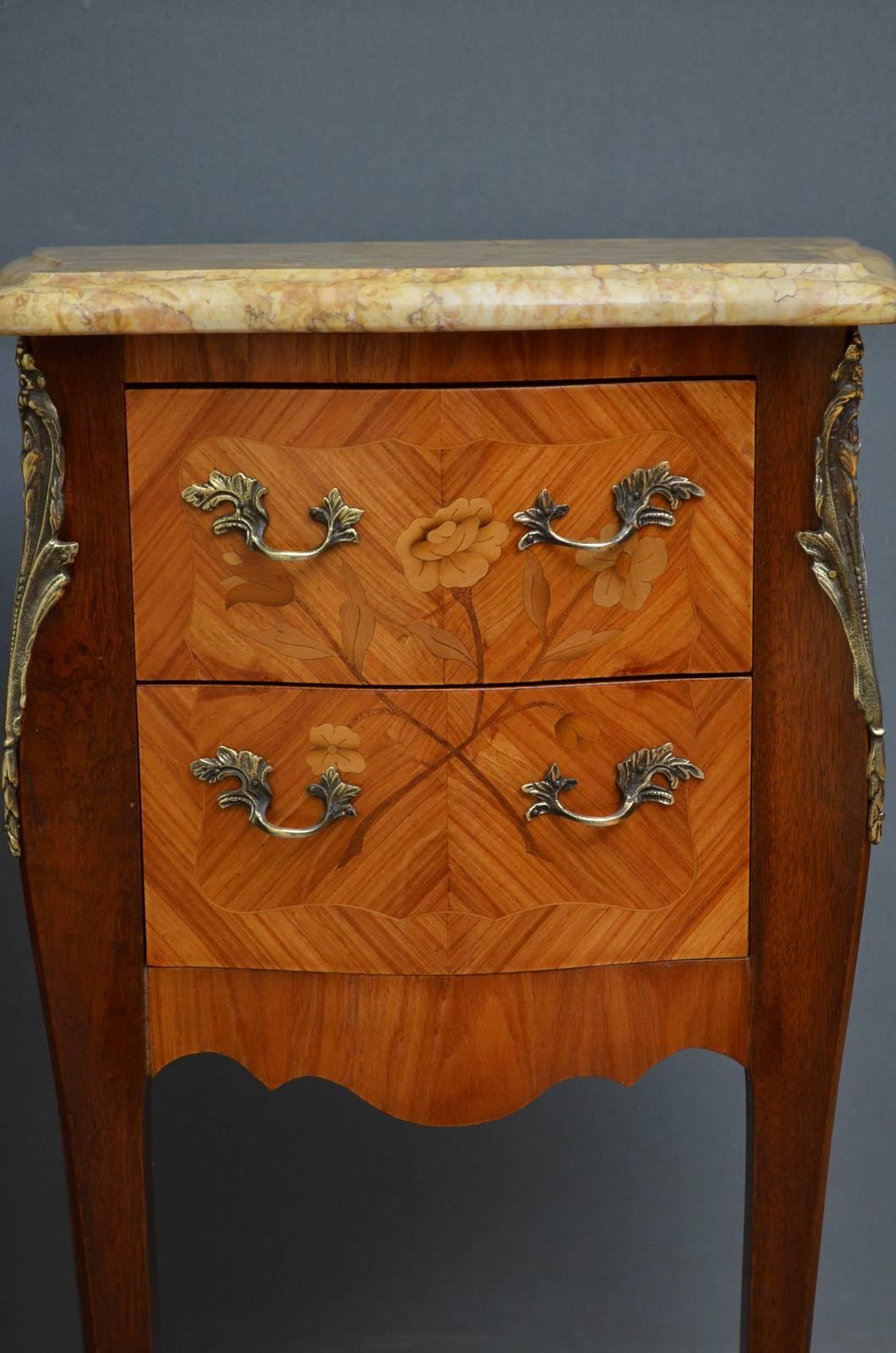 European Pair of Bedside Cabinets in Tulipwood