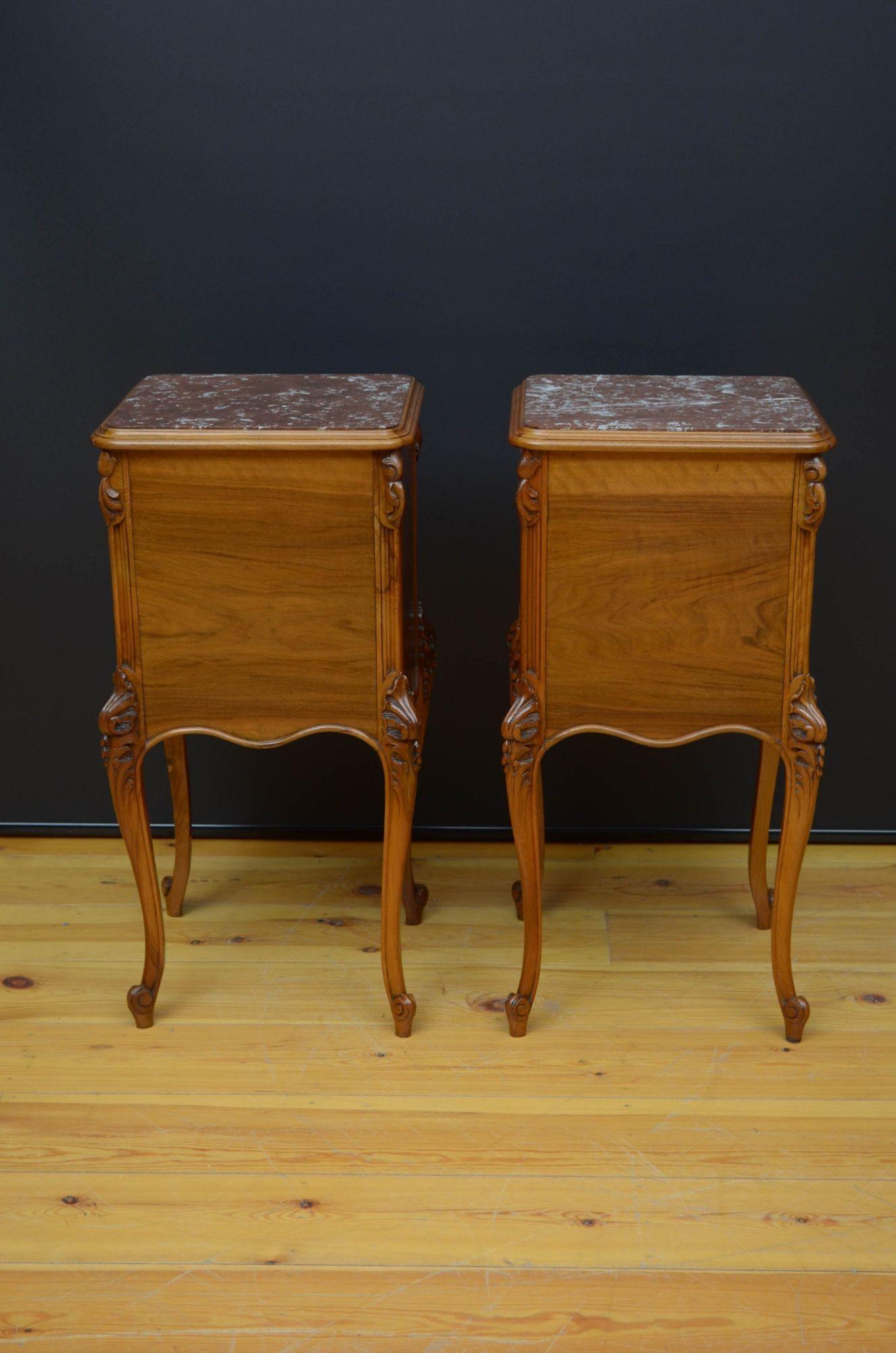 Pair of Bedside Cabinets in Walnut For Sale 10