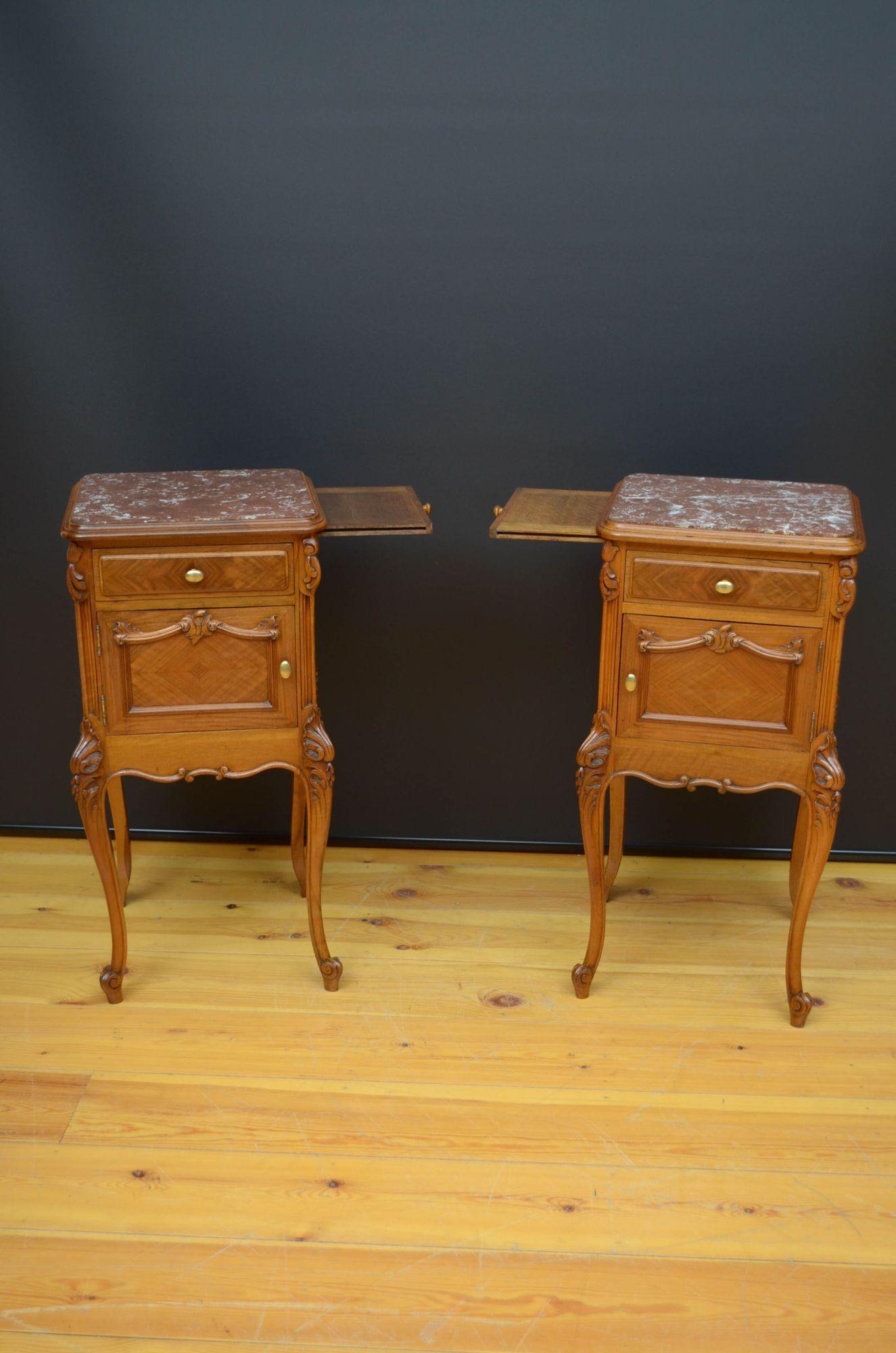 Pair of Bedside Cabinets in Walnut 1