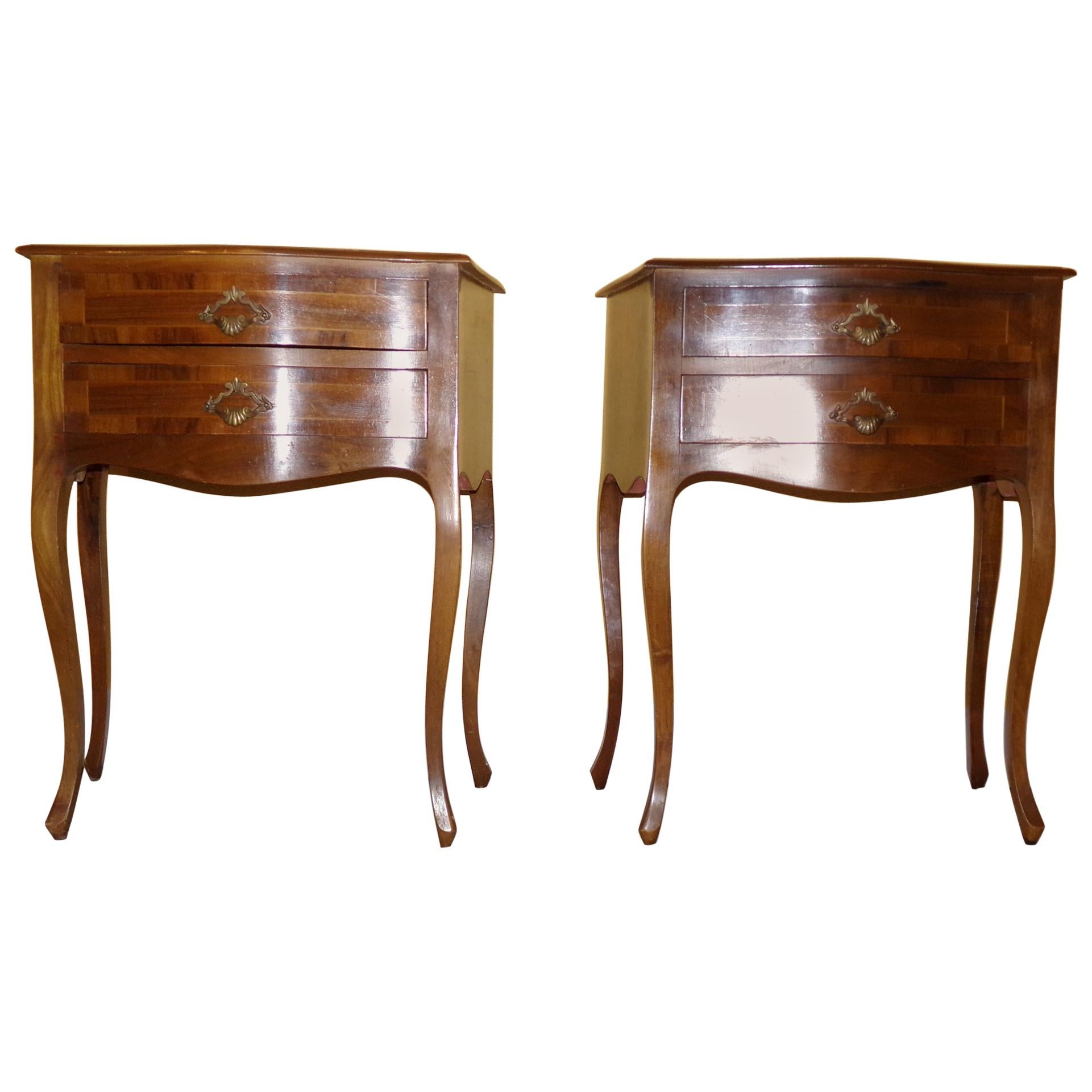 Pair of Bedside Cabinets Louis XV Style For Sale