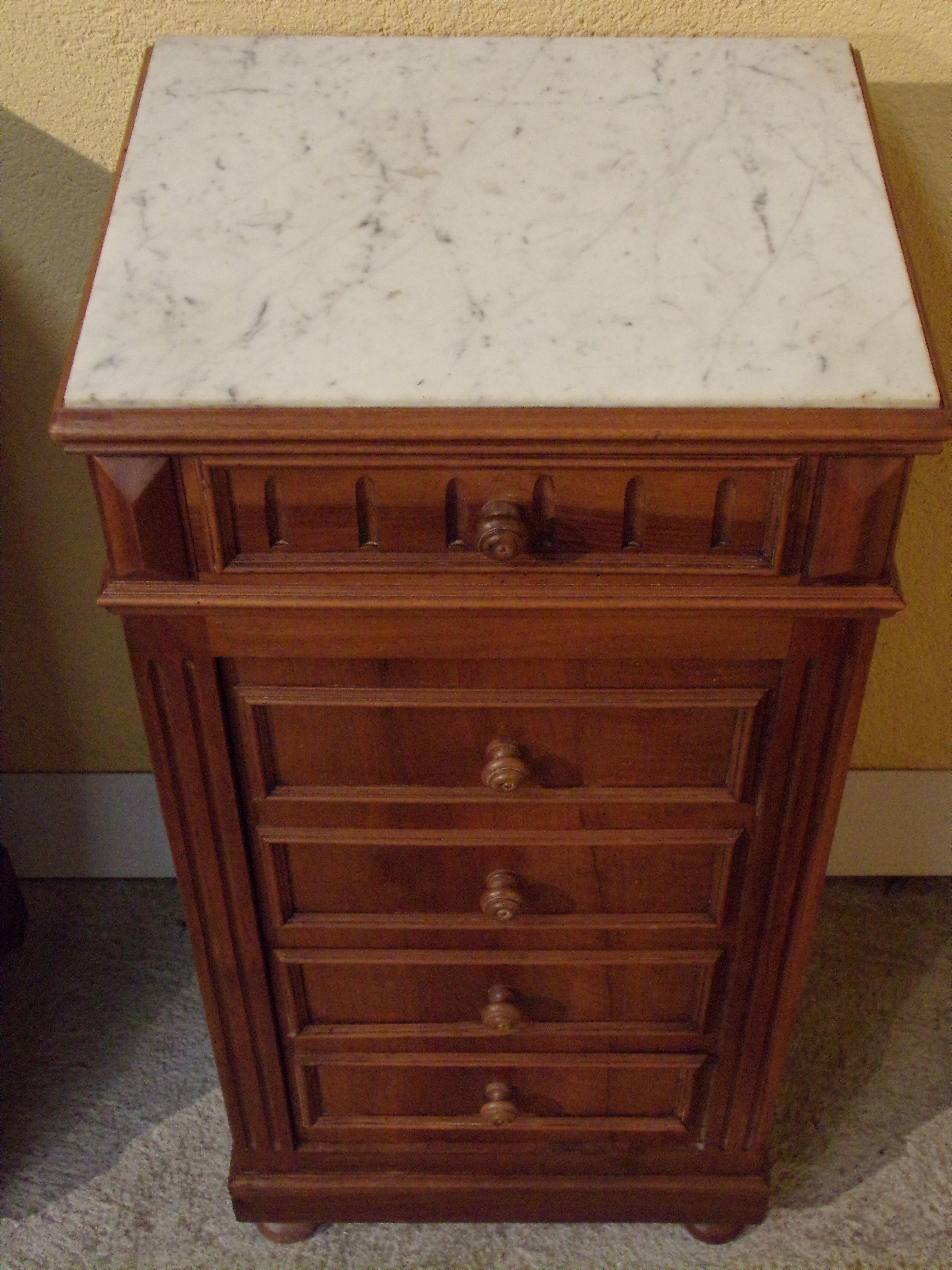Other Pair of Bedside Cabinets with Marble Tops, C1890