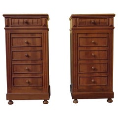 Pair of Bedside Cabinets with Marble Tops, C1890