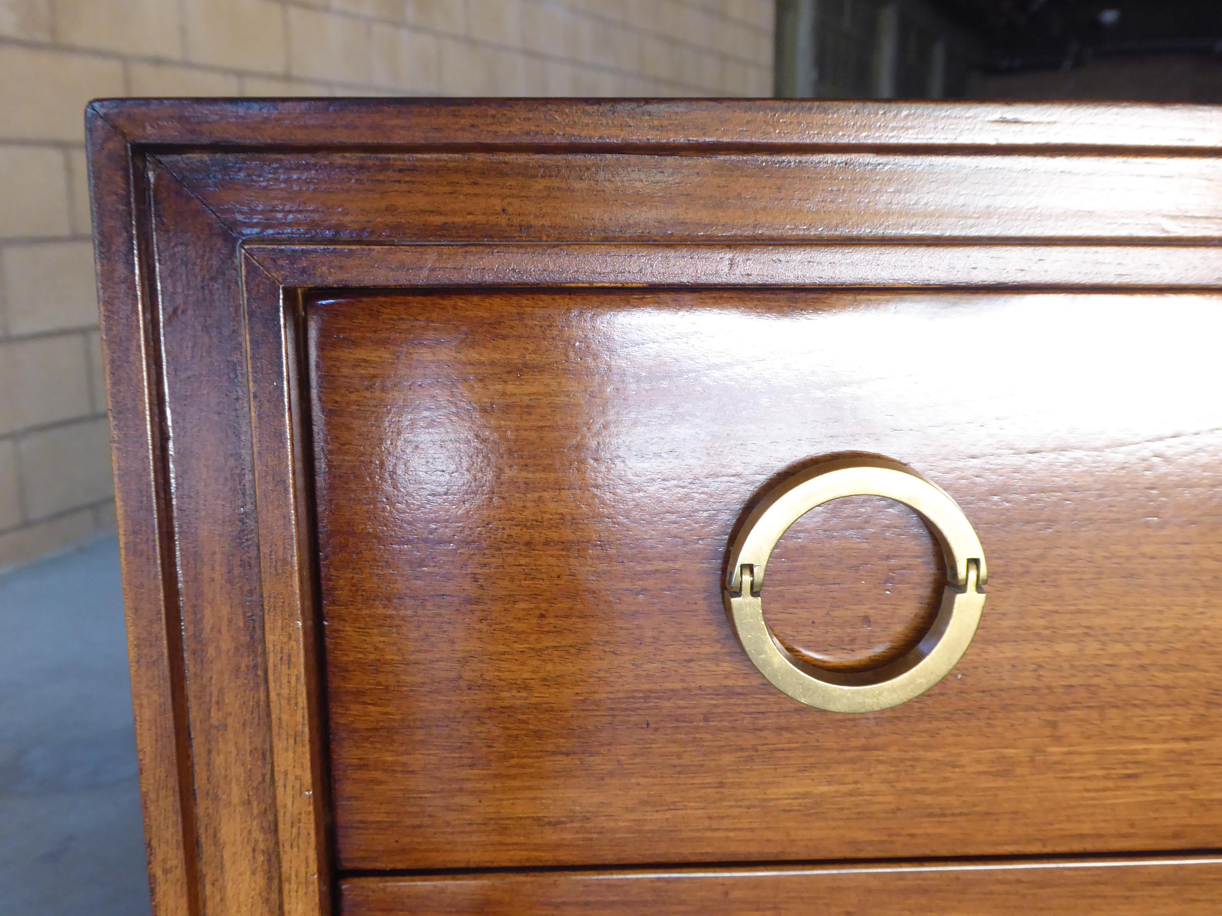 Brass Pair of Bedside Chests by Hickory Furniture