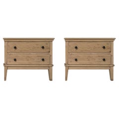 Bedside Chests, washed/bleached Oak finish (pair)