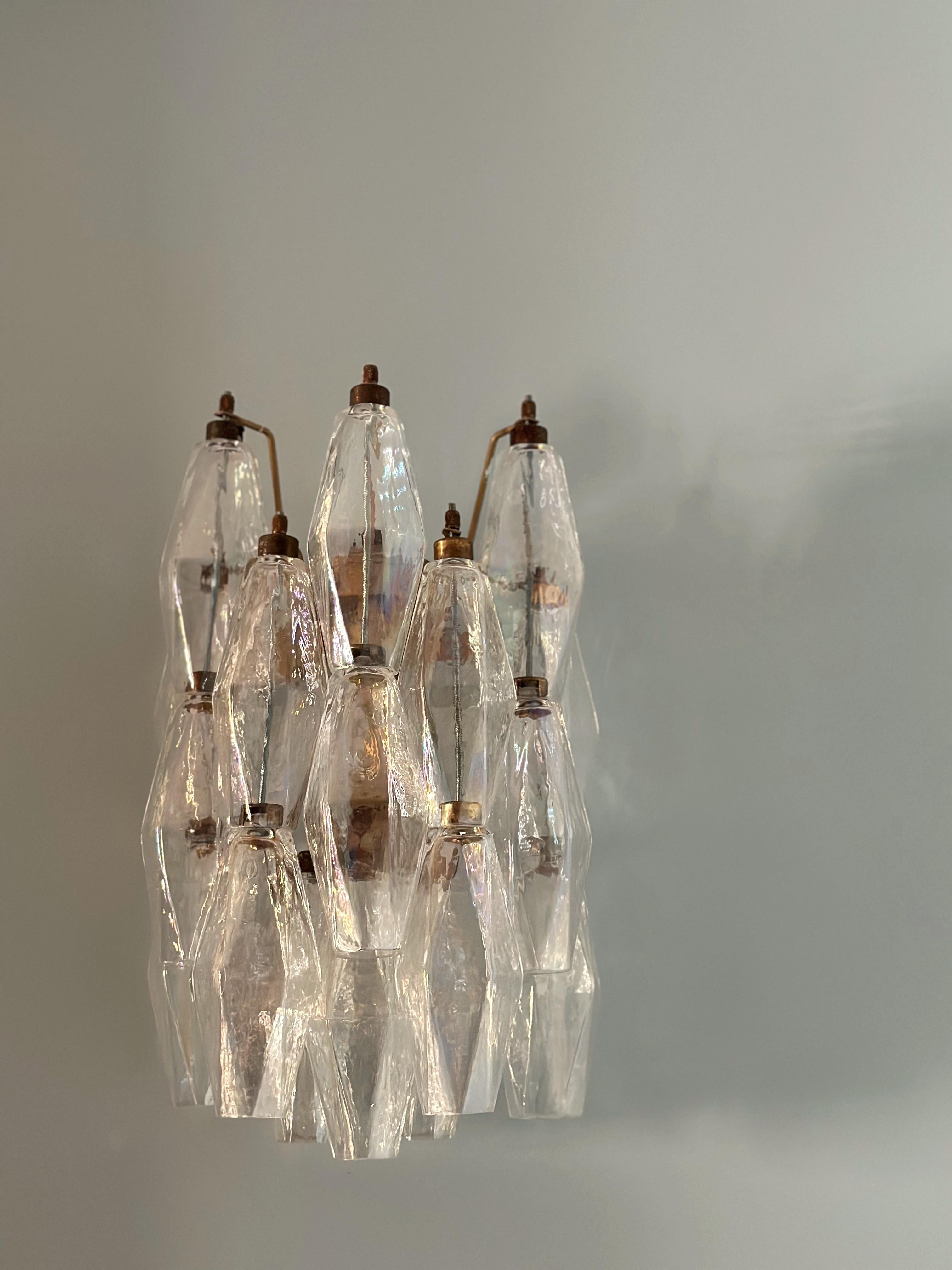 Pareja de Apliques Clásicos de Murano - Cristal transparente en venta 3