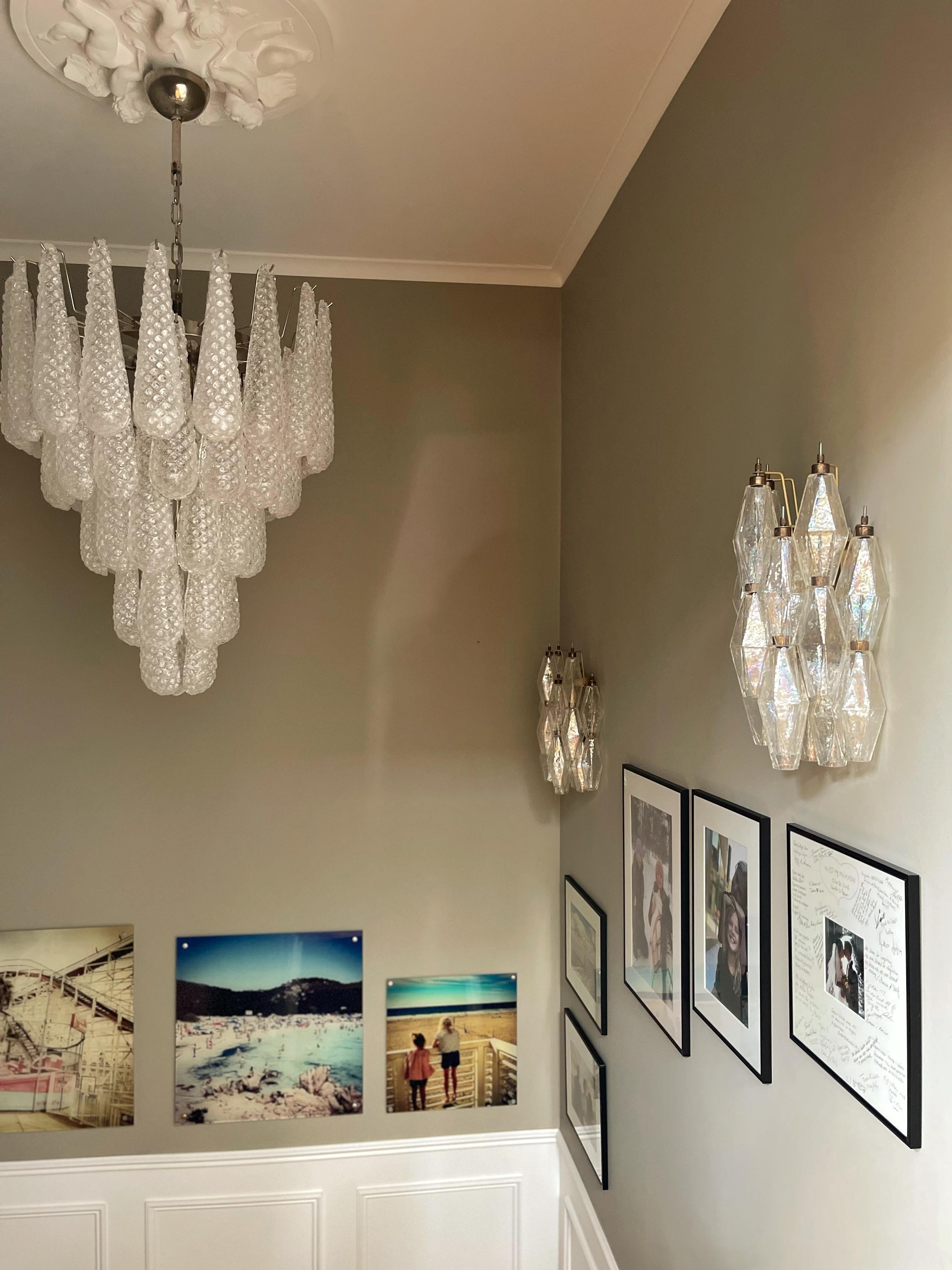 Pareja de Apliques Clásicos de Murano - Cristal transparente en venta 4