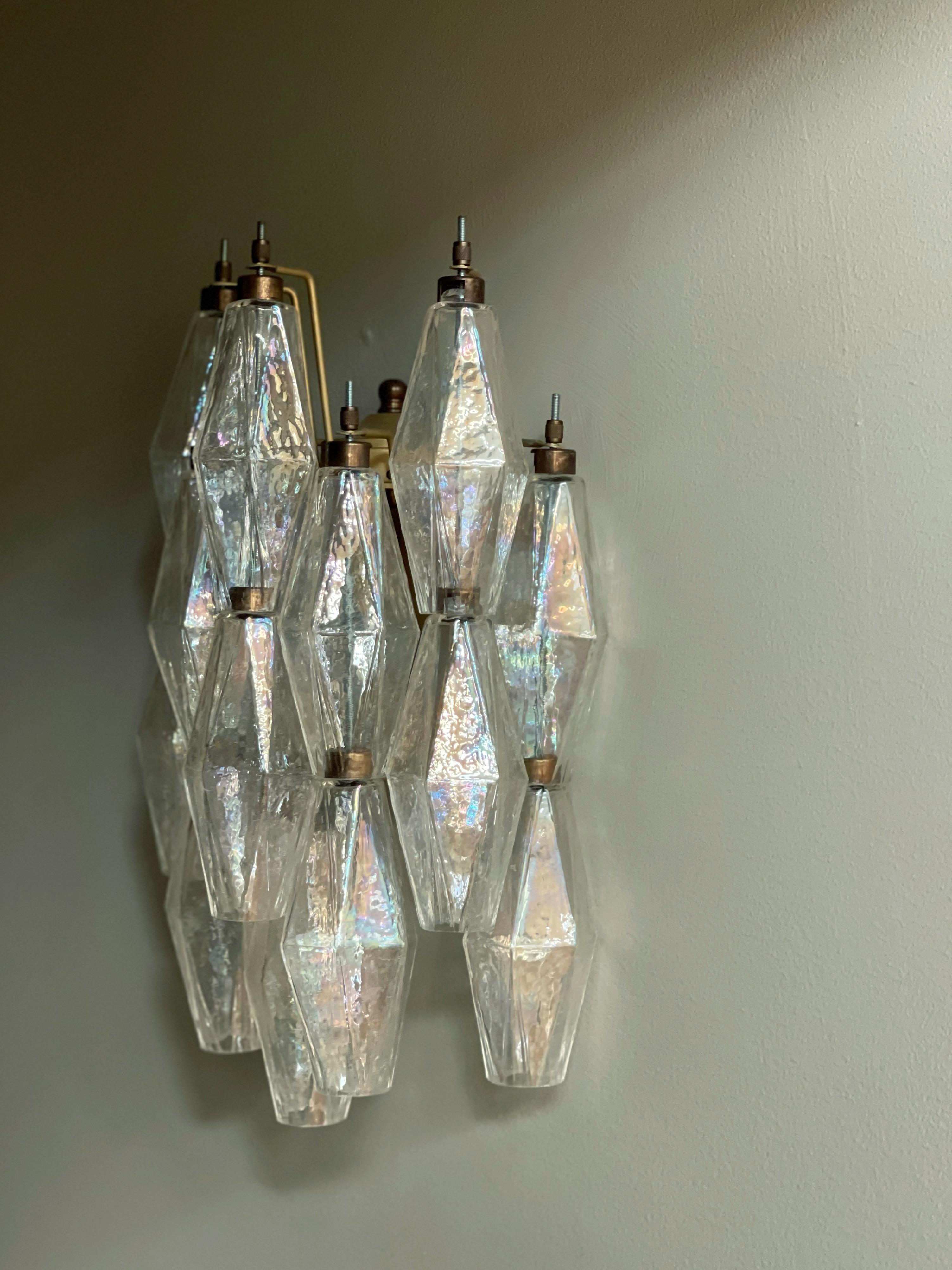 Pareja de Apliques Clásicos de Murano - Cristal transparente en venta 8