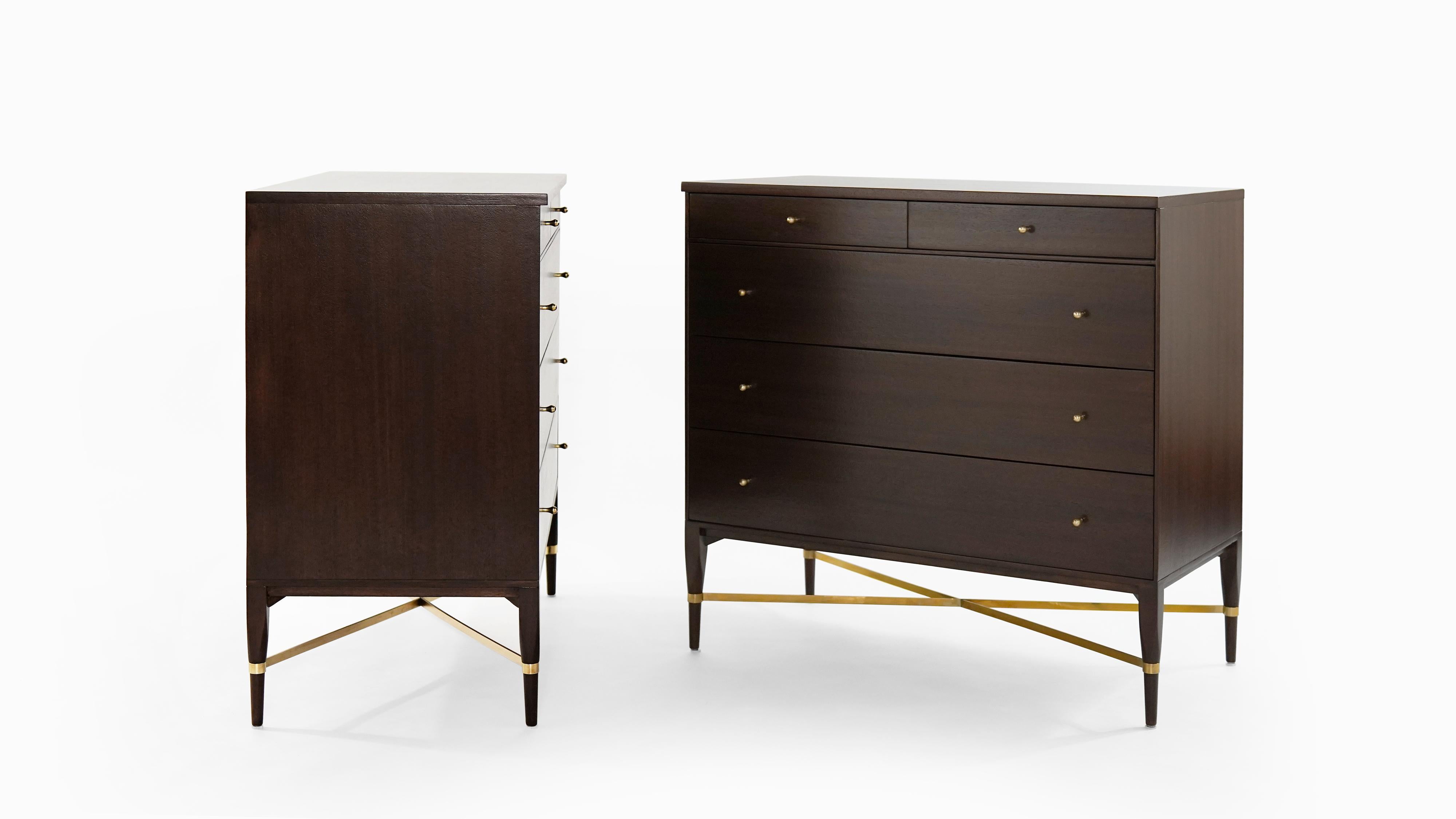 American Pair of Bedside Mahogany Chests by Paul McCobb, Calvin Group, 1950s
