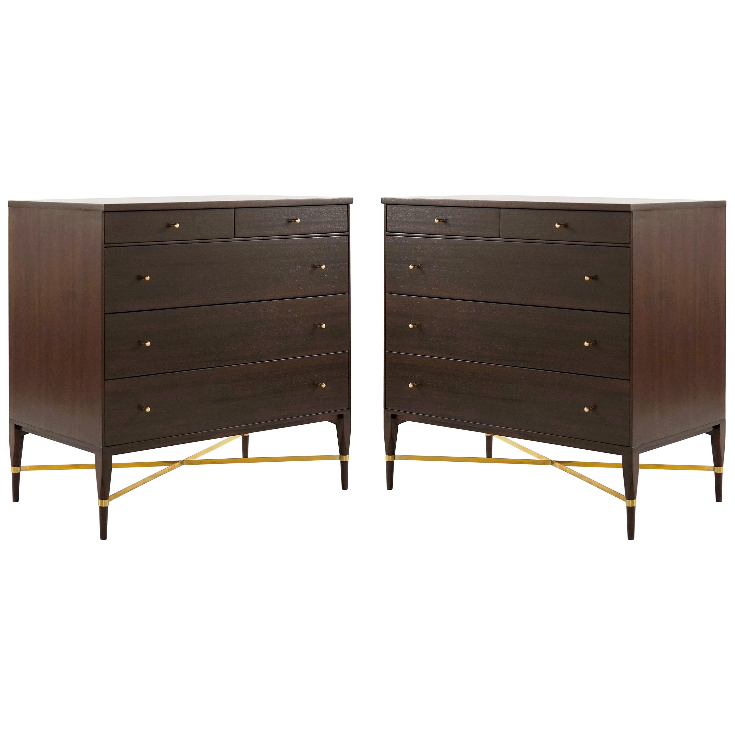 Pair of Bedside Mahogany Chests by Paul McCobb, Calvin Group, 1950s