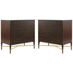 Pair of Bedside Mahogany Chests by Paul McCobb, Calvin Group, 1950s