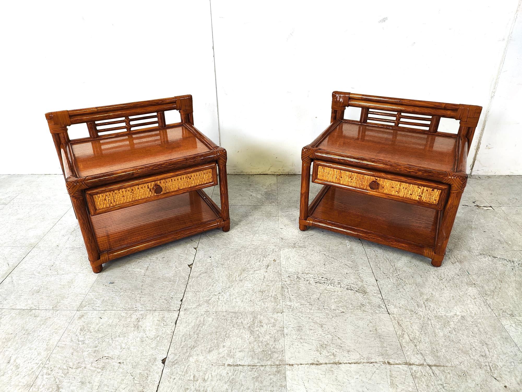 Pair of bedside night stands by Maugrion, 1970s In Good Condition For Sale In HEVERLEE, BE