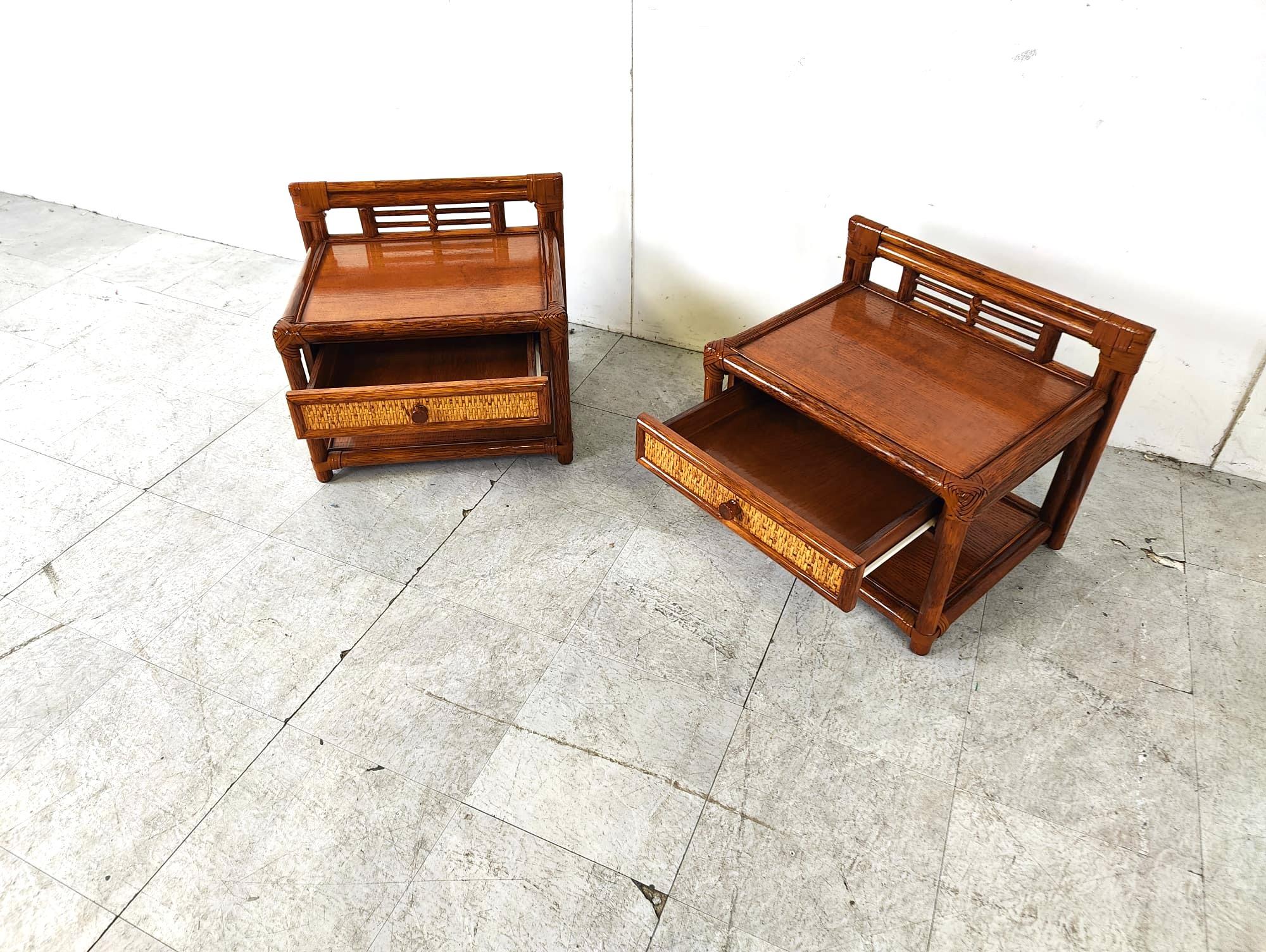 Pair of bedside night stands by Maugrion, 1970s For Sale 1