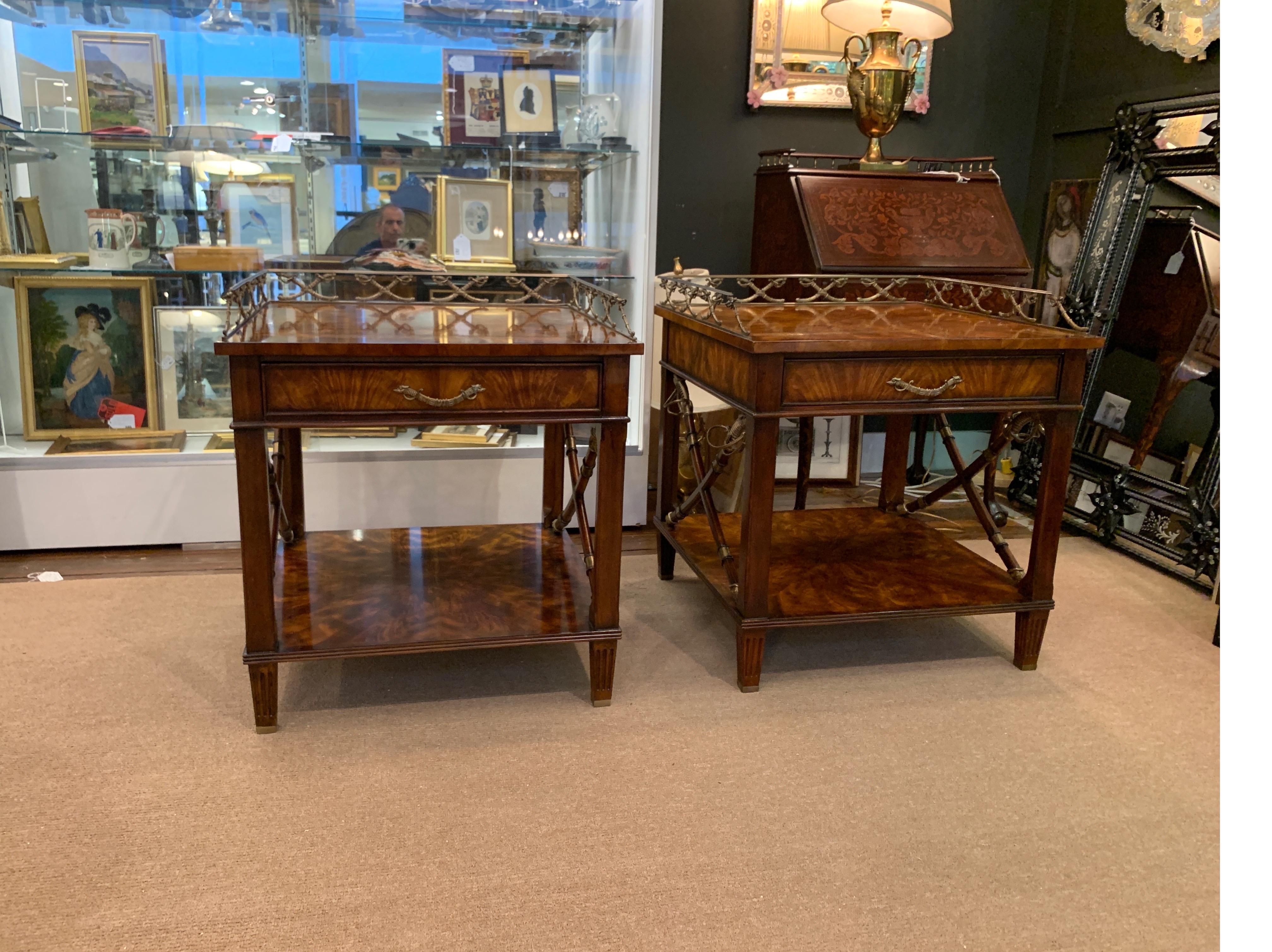 Pair of Bedside or Lamp Tables in Flame Mahogany 12