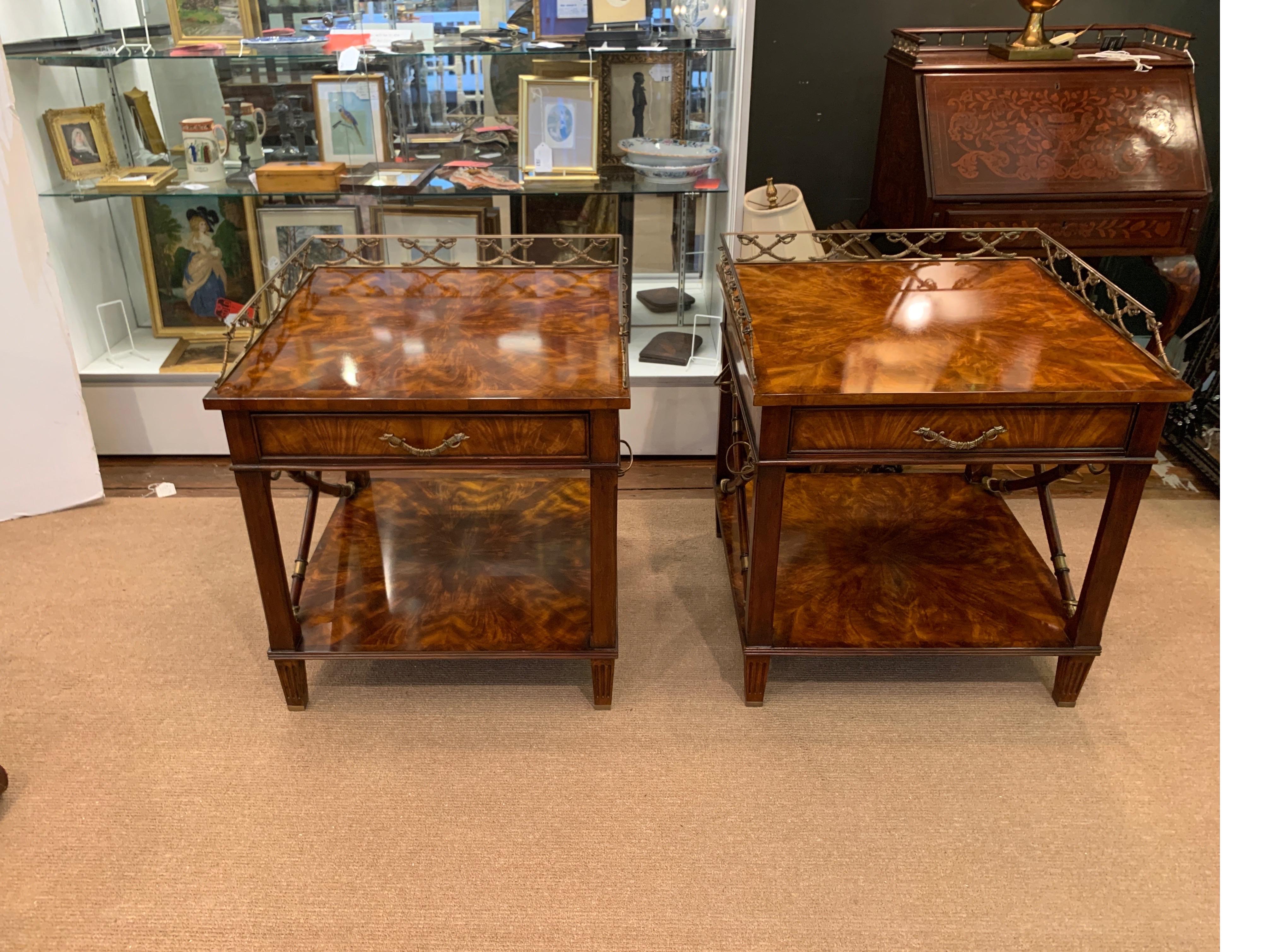 Pair of Bedside or Lamp Tables in Flame Mahogany 13