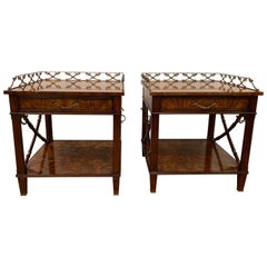 Used Pair of Bedside or Lamp Tables in Flame Mahogany