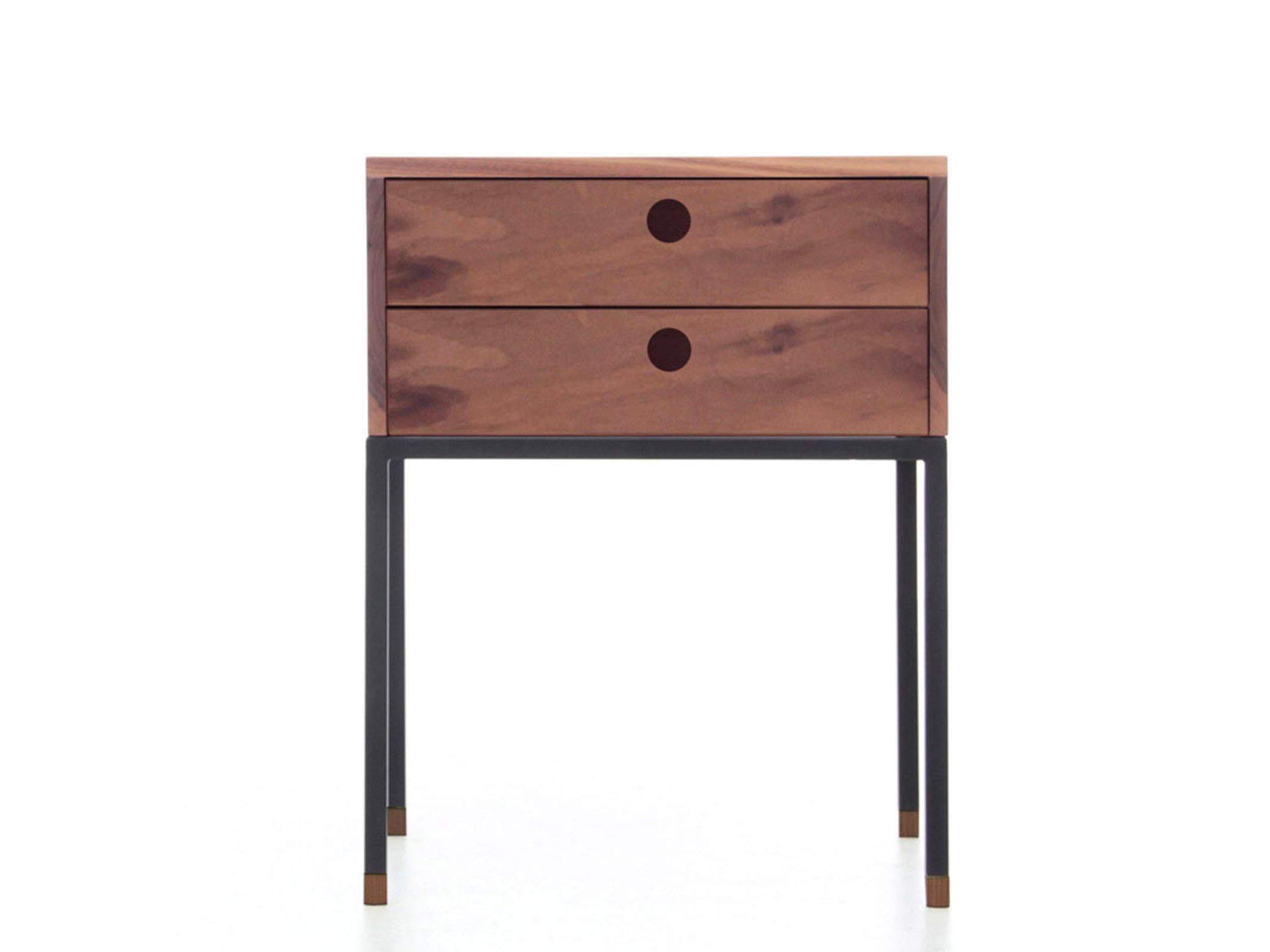 Lacquered Pair of bedside table model Cosmopol. 2 drawers For Sale
