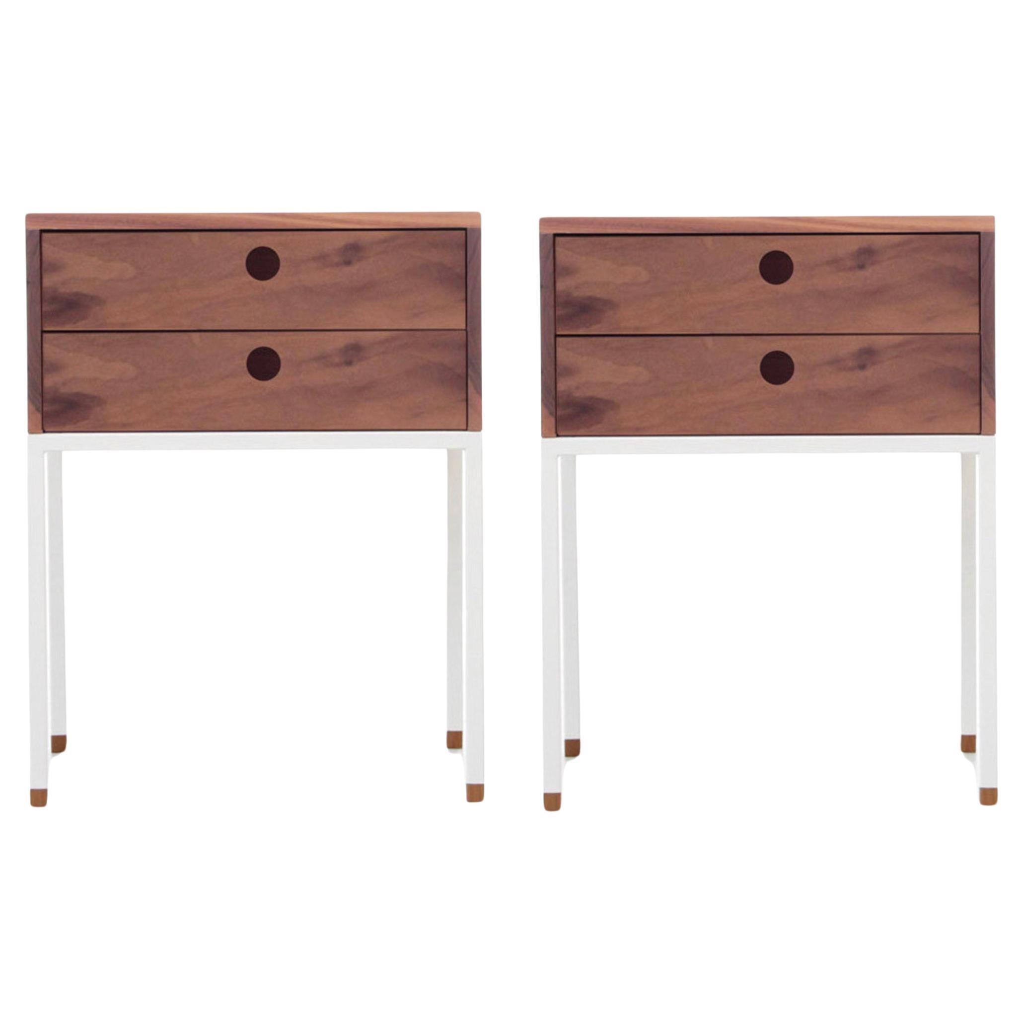 Pair of bedside table model Cosmopol. 2 drawers For Sale