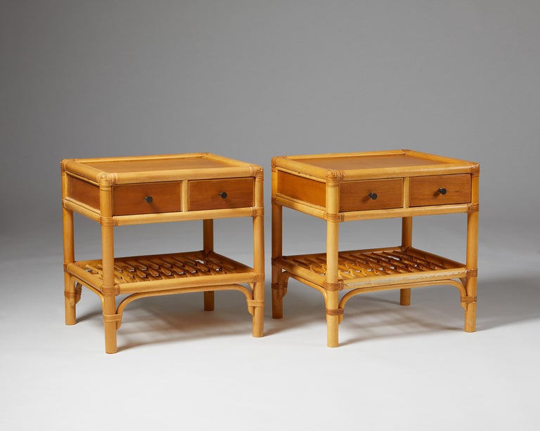 Pair of Bedside Tables, Anonymous for DUX, Sweden, 1960s For Sale 