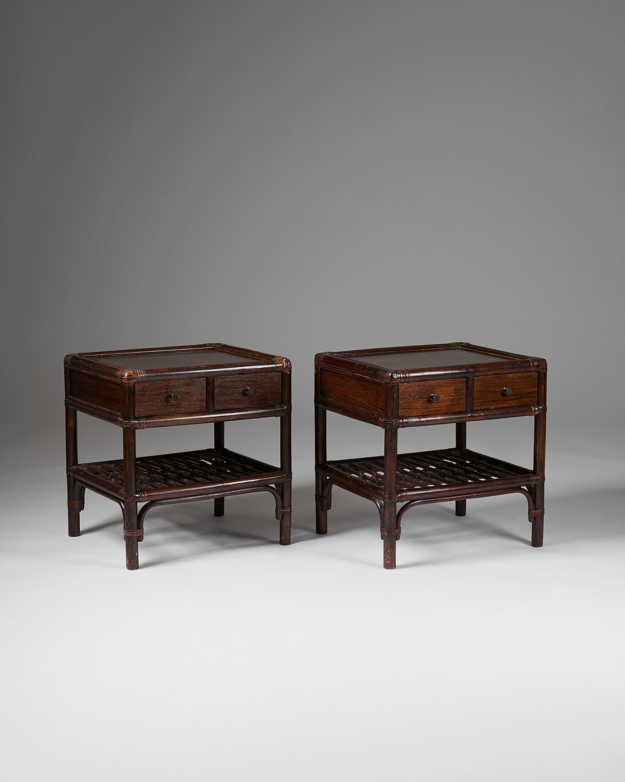 Mid-Century Modern Pair of Bedside Tables, Anonymous for DUX, Sweden, 1960s
