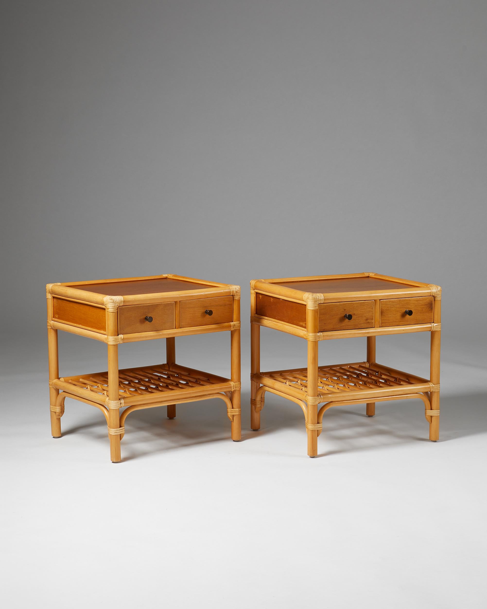 Mid-Century Modern Pair of Bedside Tables, Anonymous for DUX, Sweden, 1960s