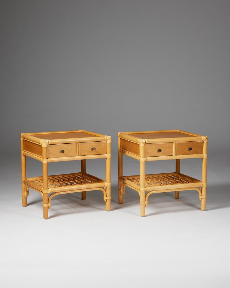 Mid-Century Modern Pair of Bedside Tables, Anonymous for DUX, Sweden, 1960s For Sale