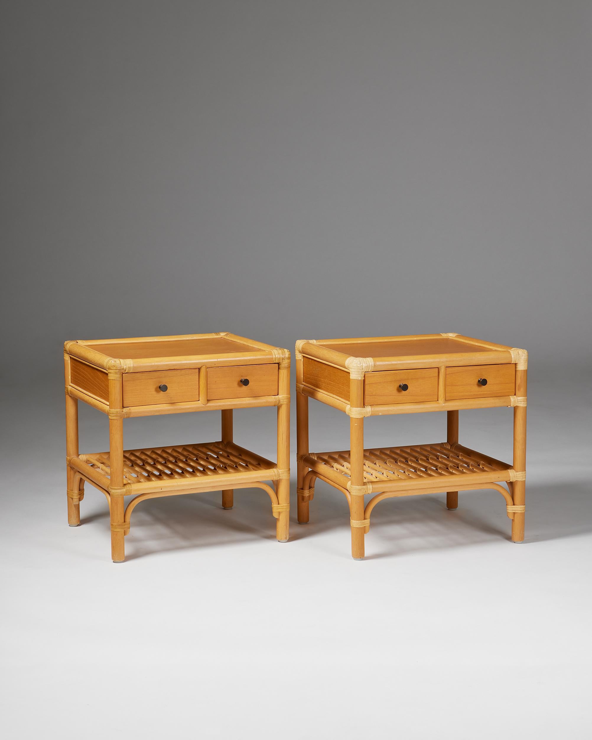 Mid-Century Modern Pair of Bedside Tables, Anonymous for DUX, Sweden, 1960s