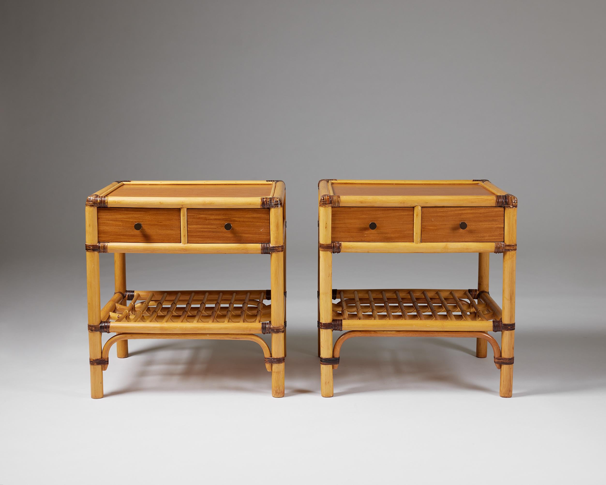 Mid-Century Modern Pair of Bedside Tables, Anonymous for DUX Sweden, 1960s