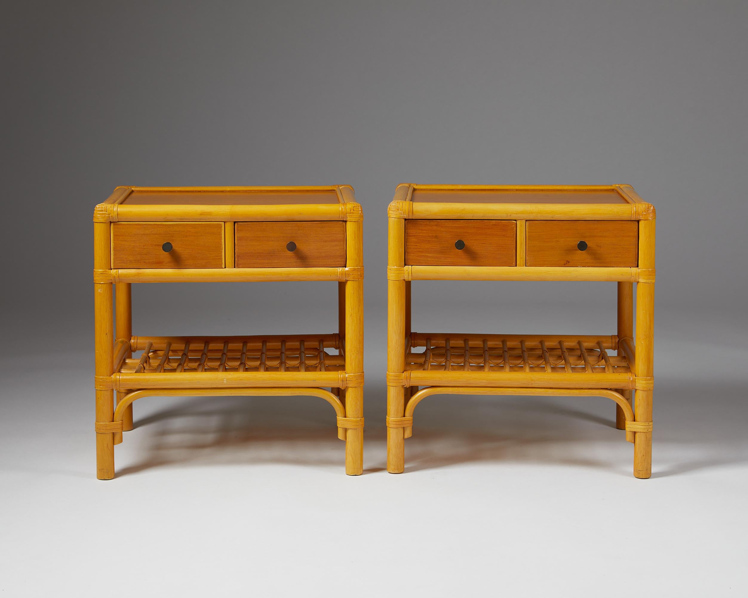 Swedish Pair of Bedside Tables, Anonymous for DUX, Sweden, 1960s For Sale