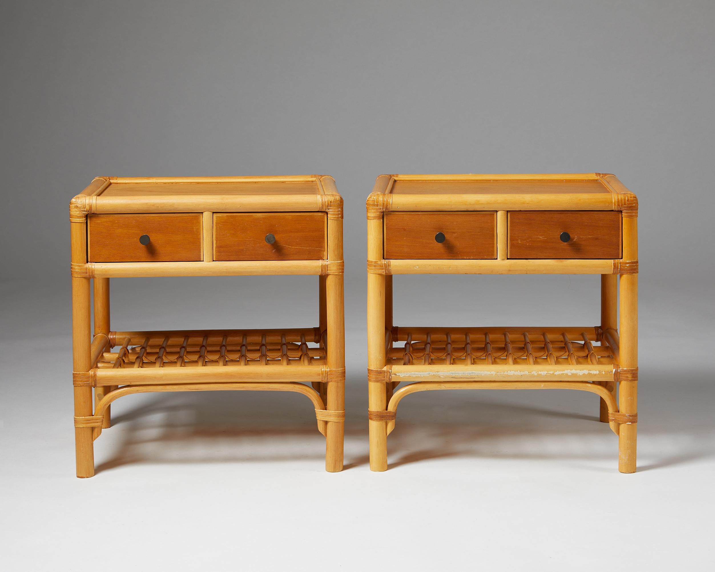 Swedish Pair of Bedside Tables, Anonymous for DUX, Sweden, 1960s For Sale