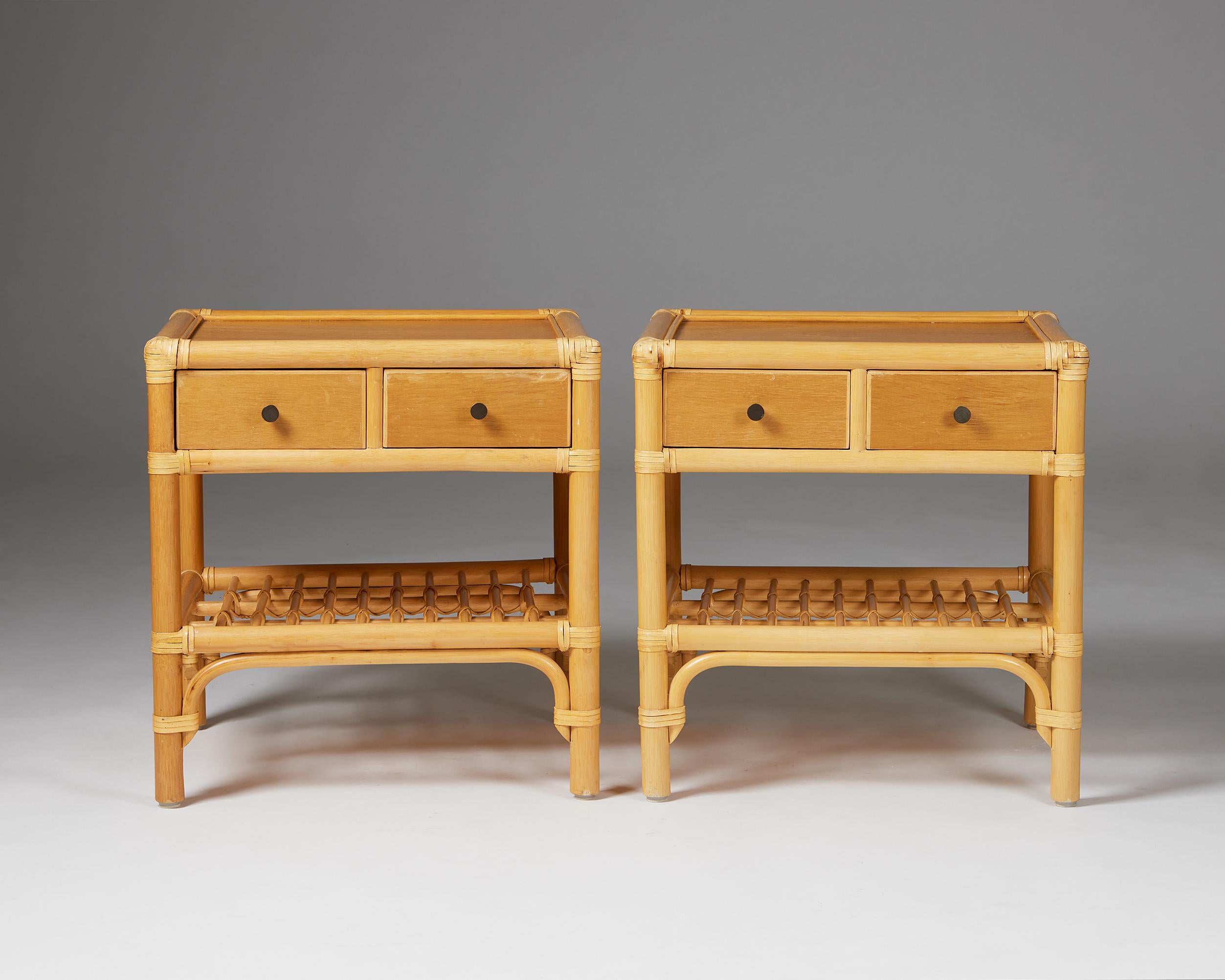 Swedish Pair of Bedside Tables, Anonymous for DUX, Sweden, 1960s For Sale